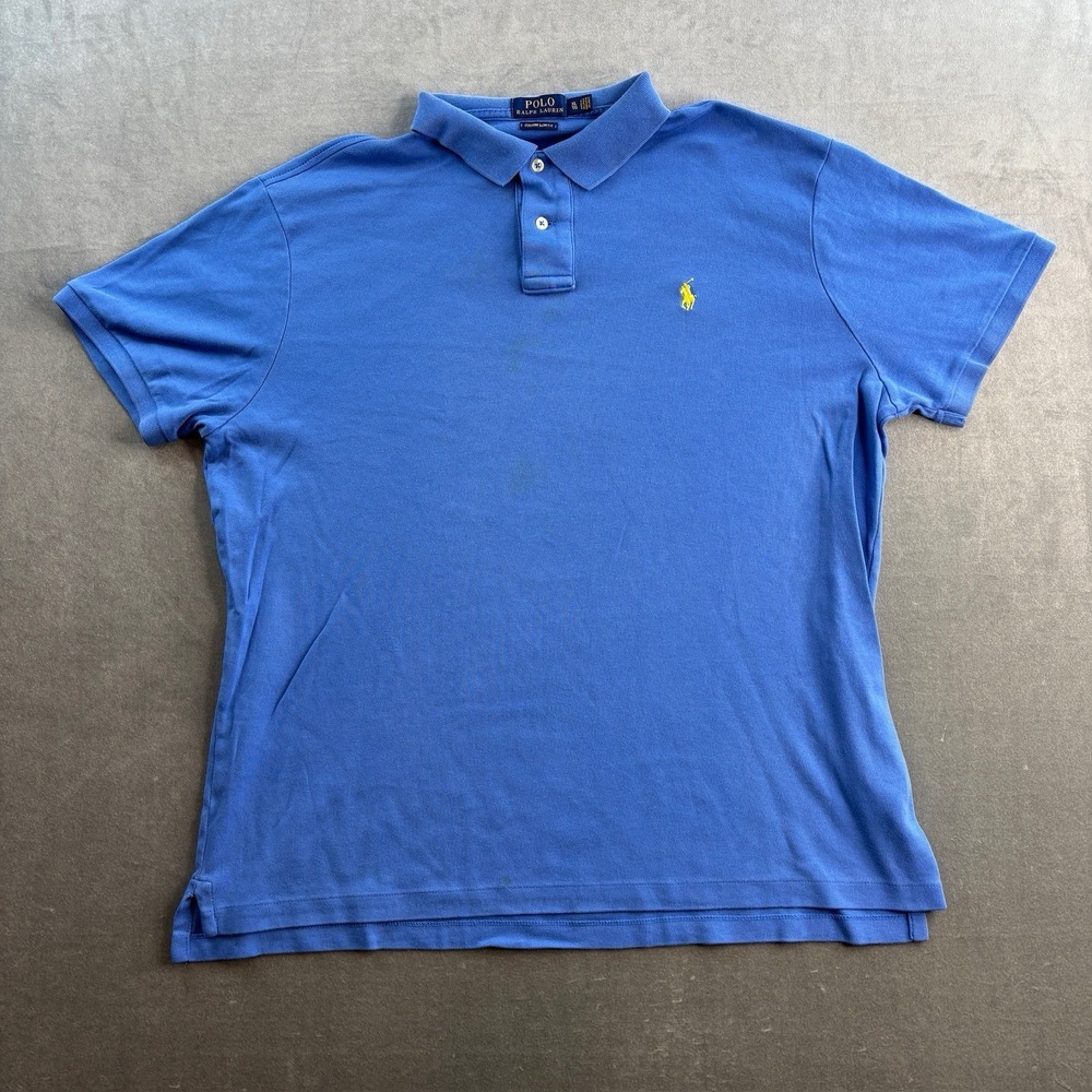 Polo Ralph Lauren Polo Shirt Men's XL Blue Custom Slim Fit Pony Polo